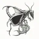 devil mantis tattoo design idea