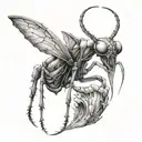 devil mantis tattoo design idea