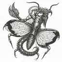 devil mantis tattoo design idea