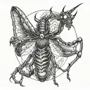 devil mantis tattoo design idea