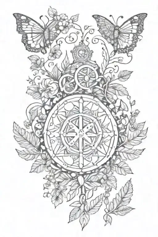 hippie nature tattoo design idea