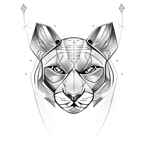 Panther head tattoo design idea