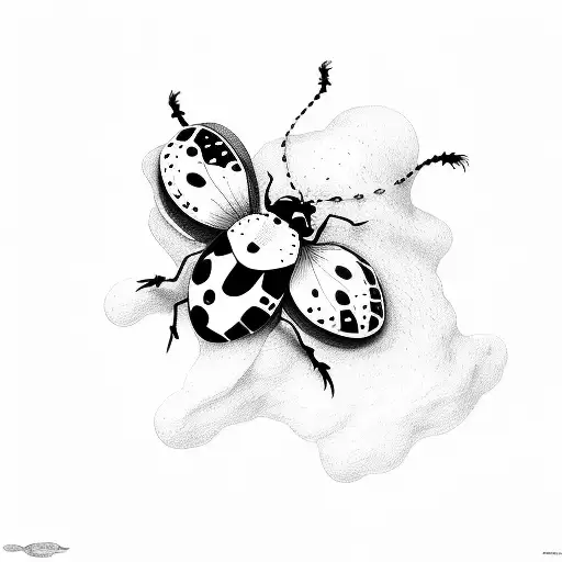 ladybug with the name Grace  tattoo design idea