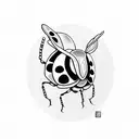 ladybug with the name Grace  tattoo design idea