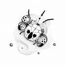 ladybug with the name Grace  tattoo design idea