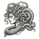 medusa as a strong black female face tattoo design idea