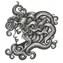 medusa as a strong black female face tattoo design idea
