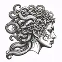 medusa as a strong black female face tattoo design idea