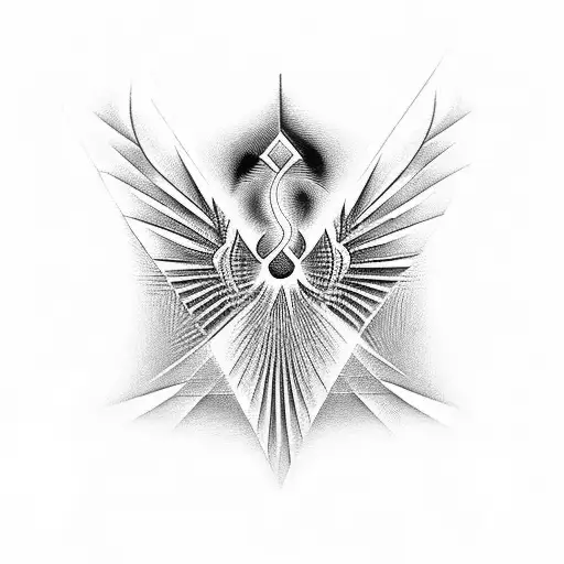 Phoenix with sacred geometry tattoo design idea