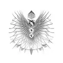 Phoenix with sacred geometry tattoo design idea