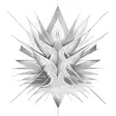 Phoenix spreading his wings with sacred geometry flames tattoo design idea