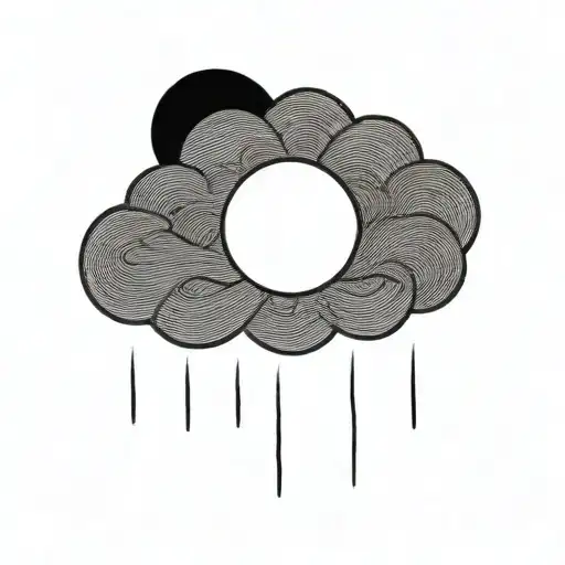rain cloud with a sunny sun behind it tattoo design idea