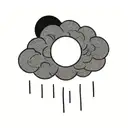 rain cloud with a sunny sun behind it tattoo design idea