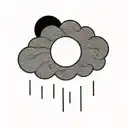 rain cloud with a sunny sun behind it tattoo design idea