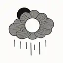 rain cloud with a sunny sun behind it tattoo design idea