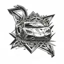 lamborghini aventador svj front view with lamborghini logo in the background tattoo design idea