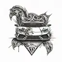 lamborghini aventador svj front view with lamborghini logo in the background tattoo design idea