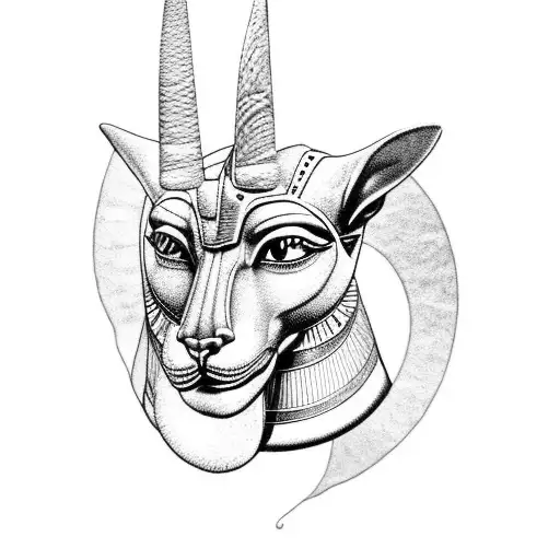 The Egyptian god Anubis with scales. On one side of the scale is a heart, on the other a feather. tattoo design idea