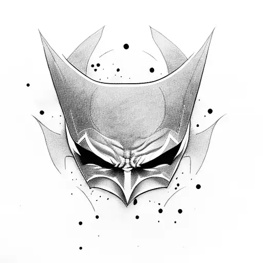 joker smile with Batman logo tattoo design idea