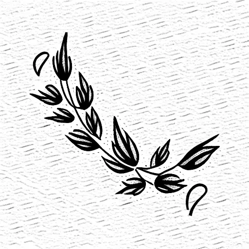 long, winding ivy/vines with lavender plant interspersed between the leaves (design it to go down the arm) tattoo design idea