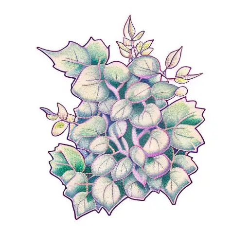 ivy or vine with lavender plant interspersed between the leaves tattoo design idea