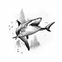 Shark underwater  tattoo design idea