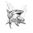 Shark underwater  tattoo design idea