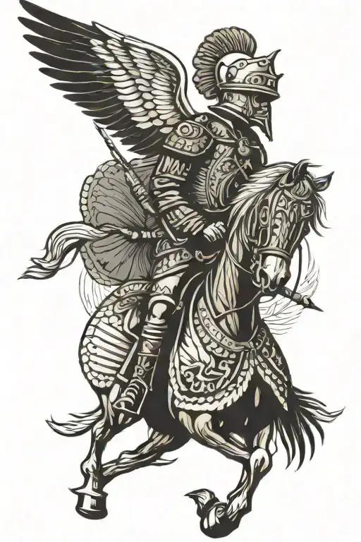 Winged Hussar warrior tattoo design idea