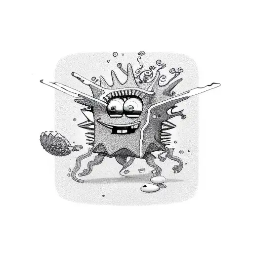 Trippy SpongeBob tattoo design idea