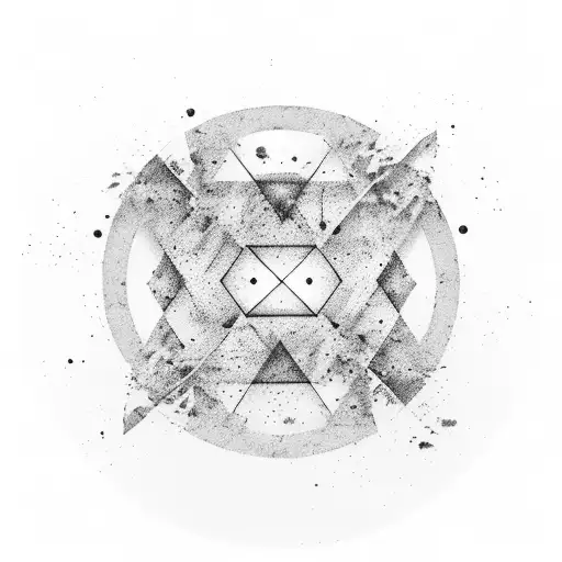 playstation circle, triangle, square and rectangle buttonwith paint splatter  tattoo design idea