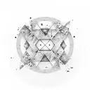 playstation circle, triangle, square and rectangle buttonwith paint splatter  tattoo design idea