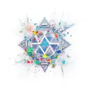 playstation circle, triangle, square and rectangle buttonwith paint splatter  tattoo design idea