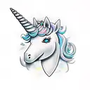 Unicorn commando tattoo design idea