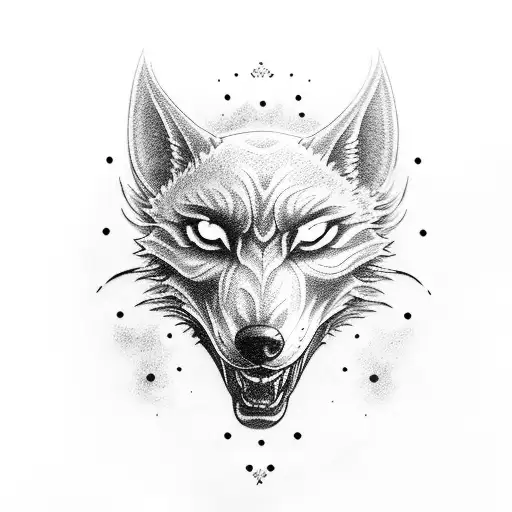 three eyed space wolf tattoo design idea