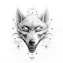 three eyed space wolf tattoo design idea