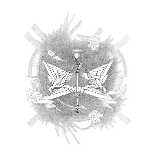 DNA and japanese crane tattoo design idea