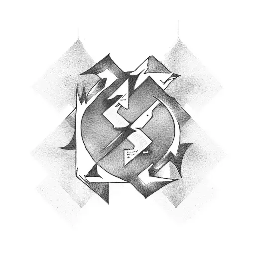 Emo-inspired electrician symbol tattoo design idea