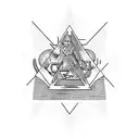 badass ohm's law triangle mnemonic device tattoo design idea