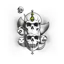 siren and skulls tattoo design idea