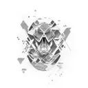 one simple faded rectangle with abstact black waves crossing tattoo design idea