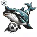 soccer and killer whale   tattoo design idea