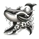 soccer and killer whale   tattoo design idea