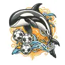 soccer and orca tattoo design idea