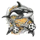 soccer and orca tattoo design idea