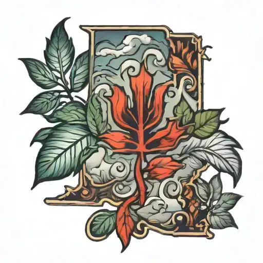 Indiana outline forming tattoo design idea