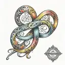 autism with infinity symbol with rainbow colors  tattoo design idea