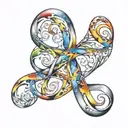 autism with infinity symbol with rainbow colors  tattoo design idea