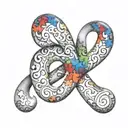 autism with infinity symbol with rainbow colors  tattoo design idea