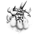 King Triton Poseidon  tattoo design idea