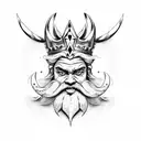 King Triton Poseidon  tattoo design idea